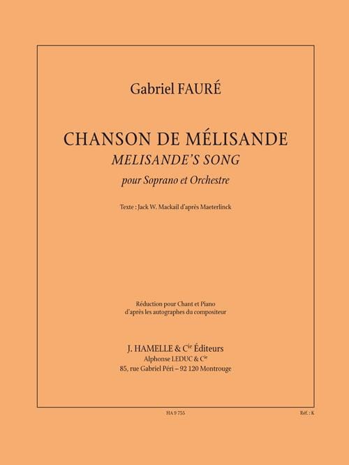 Chanson de Mélisande FAURÉ Partition Mélodies