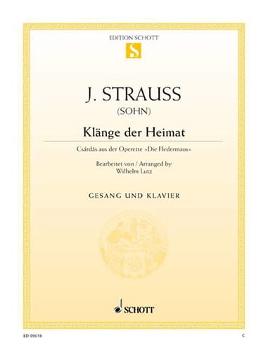 Klänge Der Heimat. Fledermaus Johann fils Strauss Partition Opéras