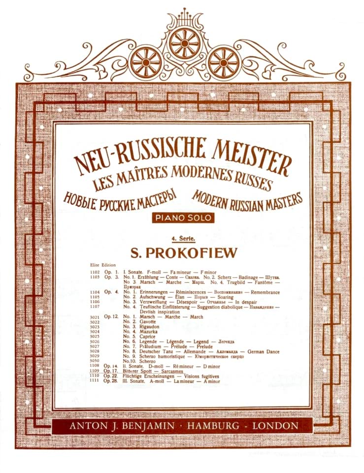 Sarcasmes Opus 17 PROKOFIEV Partition Piano