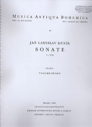 Sonates 1 A 7 Volume 1. Jan Ladislav Dussek Partition Piano