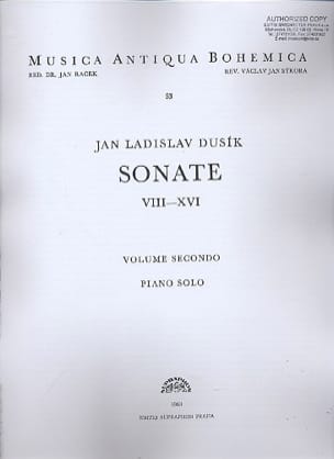 Sonates 8 A 16 Volume 2. Jan Ladislav Dussek Partition Piano
