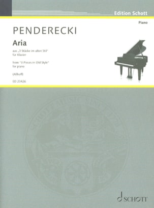 Aria Krysztof Penderecki Partition Piano