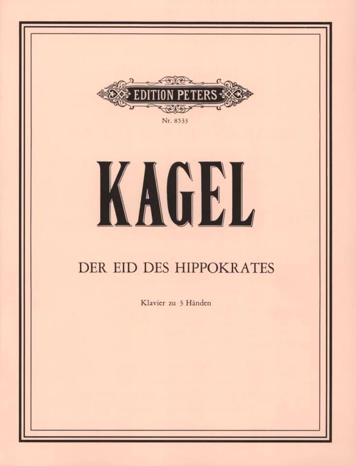 Der Eid des Hippokrates. 3 Mains Mauricio Kagel Partition Piano