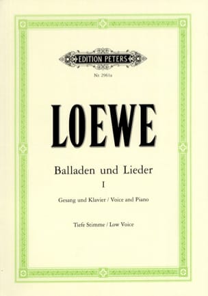 Balladen Und Lieder Volume 1. Voix Grave Carl Loewe Partition Mélodies