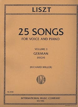 25 Songs Volume 2. Voix Haute LISZT Partition Mélodies