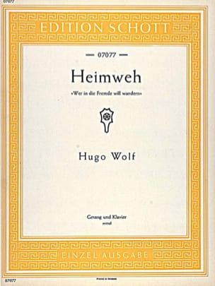 Heimweh. Voix Moyenne Hugo Wolf Partition Mélodies