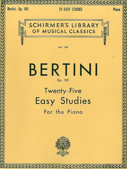 25 études faciles op. 100 Henri Bertini Partition Piano