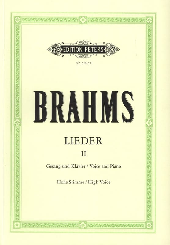 Lieder Volume 2. Voix Haute - BRAHMS - Partition - Mélodies