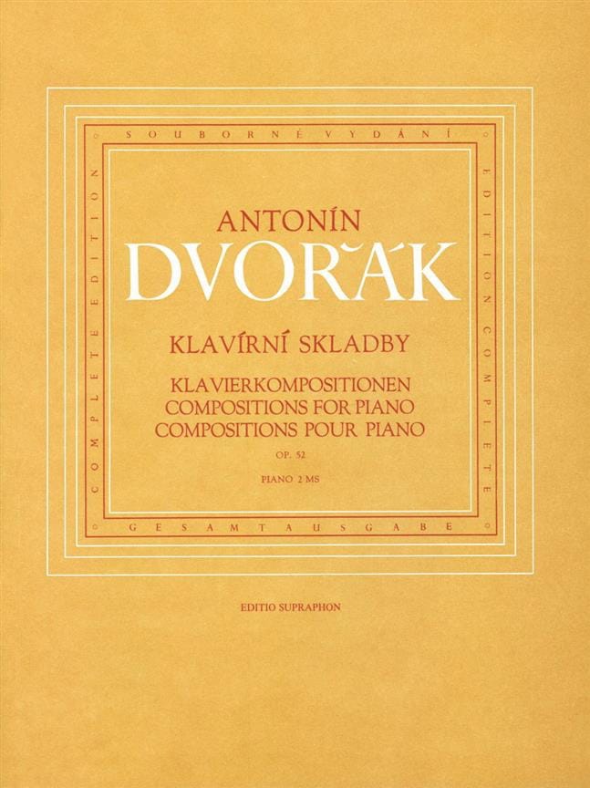 Compositions Pour Piano Op. 52 DVORAK Partition Piano