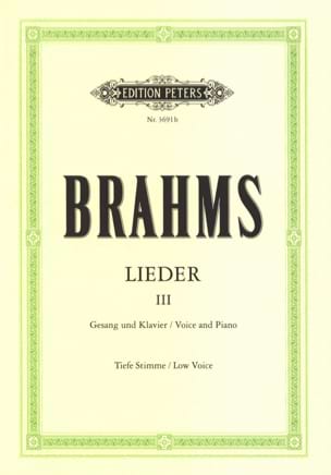 Lieder Volume 3 Voix Grave BRAHMS Partition Mélodies