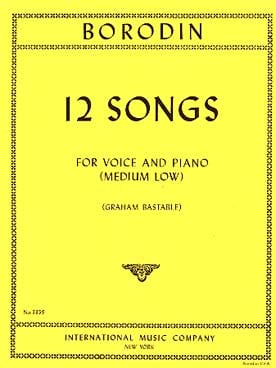 12 Songs. Voix Moyenne-Grave - BORODINE - Partition - Mélodies