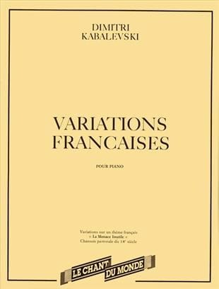 Variations Françaises Dmitri Kabalevski Partition Piano