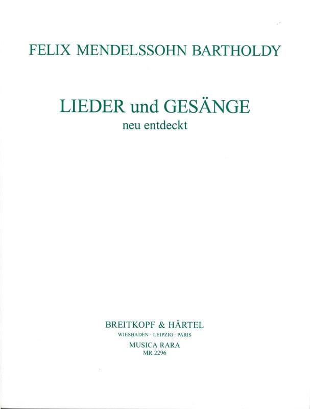 Lieder Und Gesänge MENDELSSOHN Partition Mélodies