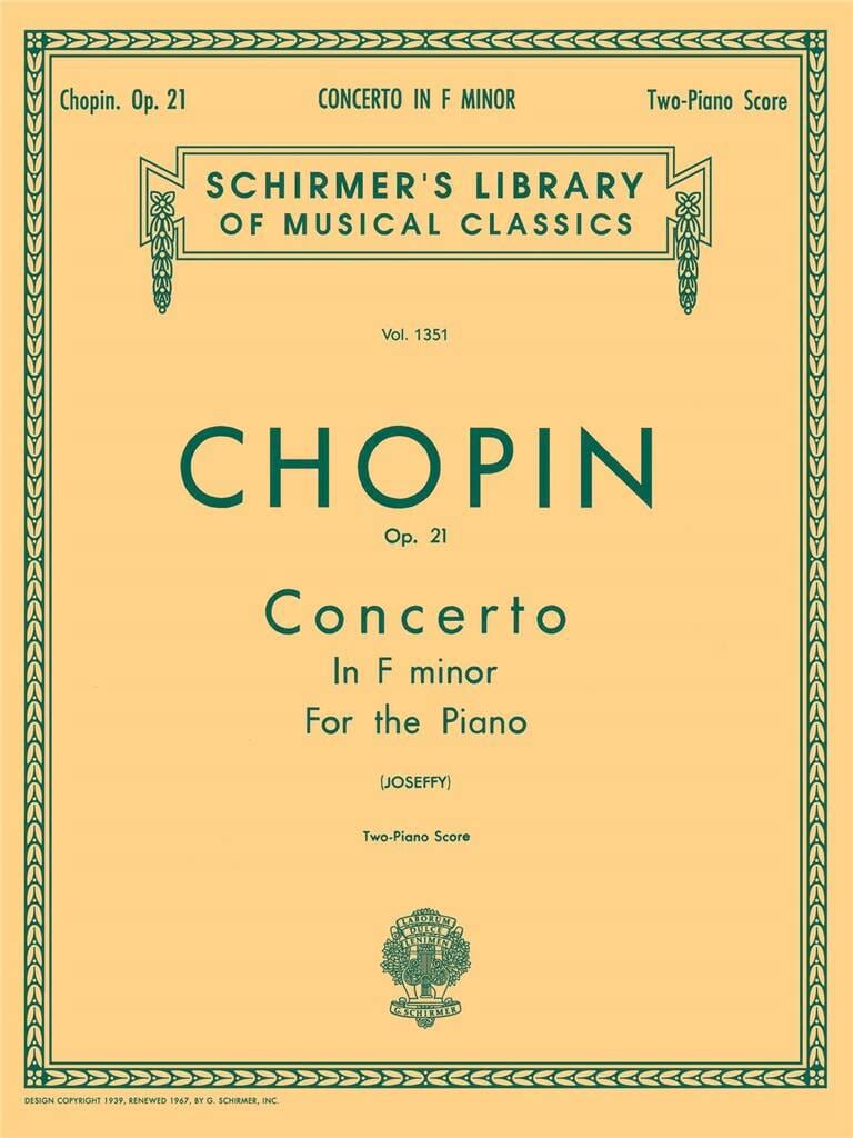Concerto N° 2 en Fa Mineur Op. 21 CHOPIN Partition Piano