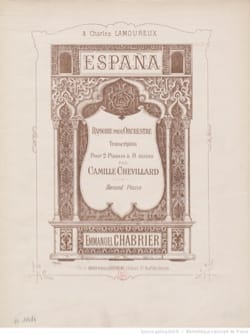 España. 2 Pianos 8 Mains. CHABRIER Partition Piano