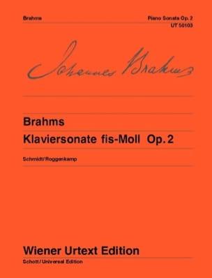 Sonate pour Piano n° 2 Opus 2 BRAHMS Partition Piano