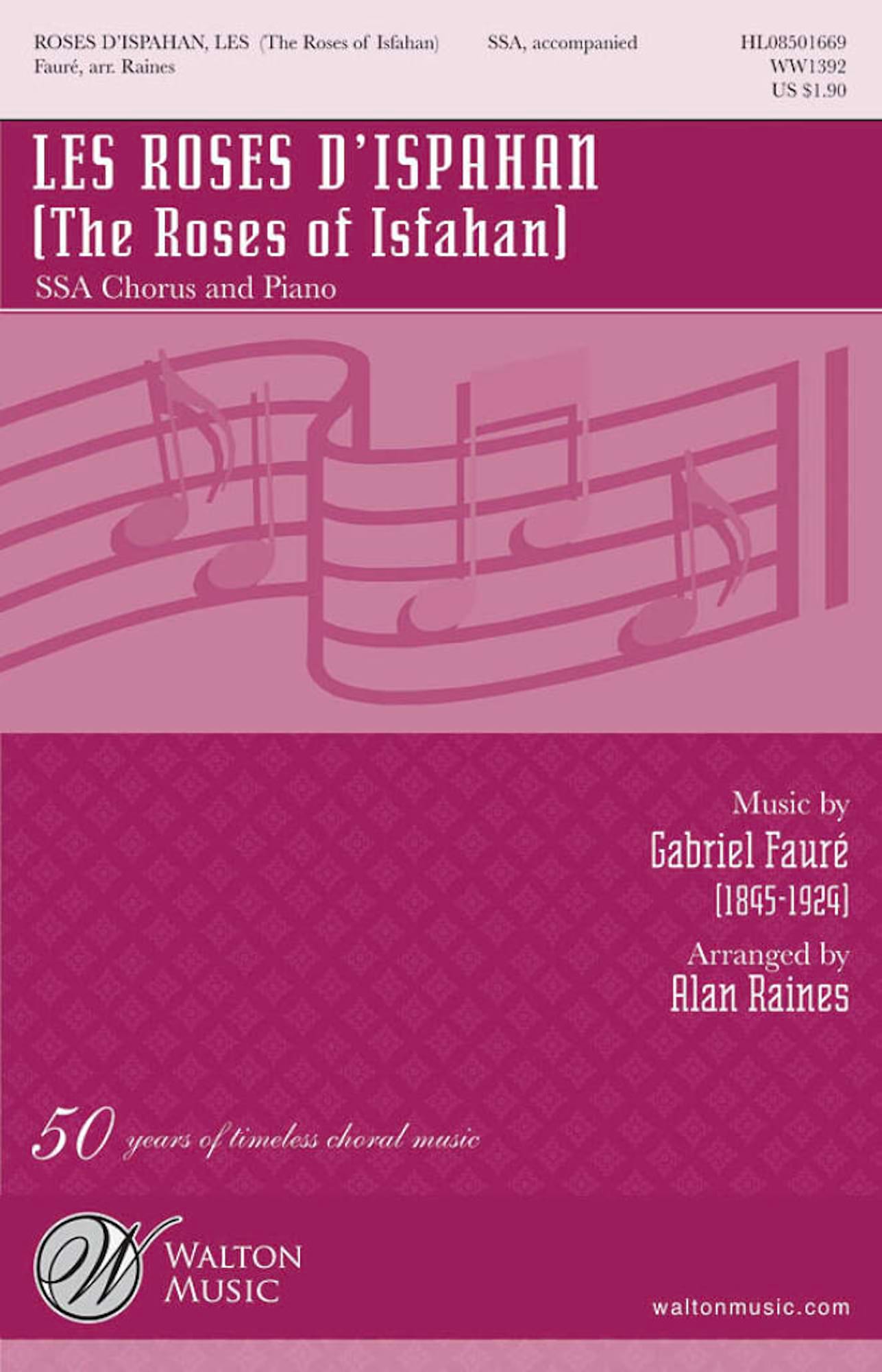 Les Roses d'Ispahan FAURÉ Partition Chœur