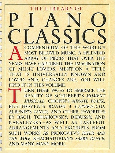 The Library of Piano Classics Volume 1 Partition Piano
