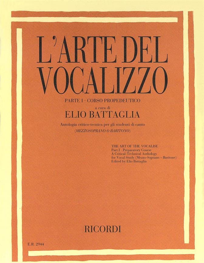 L'Arte Del Vocalizzo. Mezzo Elio Battaglia Partition Pédagogie