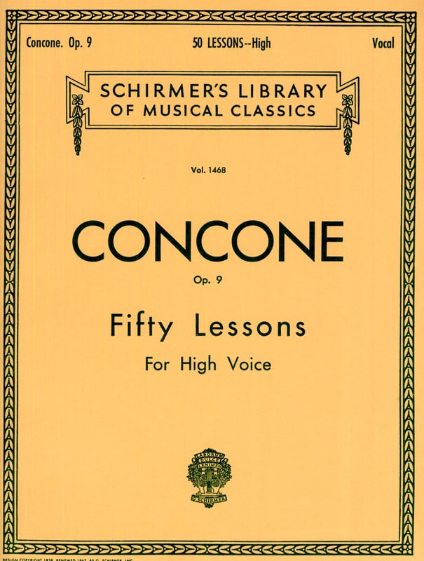 50 Lessons Opus 9 Voix Haute Giuseppe Concone Partition Pédagogie