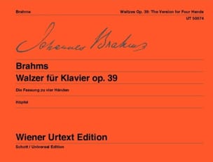 Valses Opus 39. 4 Mains BRAHMS Partition Piano