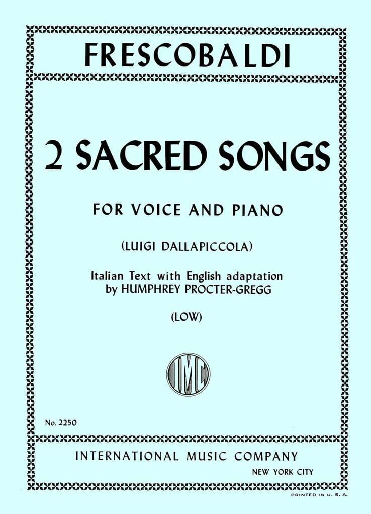 2 Sacred Songs Voix Basse Frescobaldi Partition Mélodies