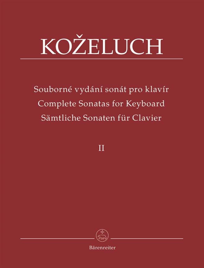 Sonates pour Clavier - Volume 2 - Leopold Antonin Kozeluch - Partition