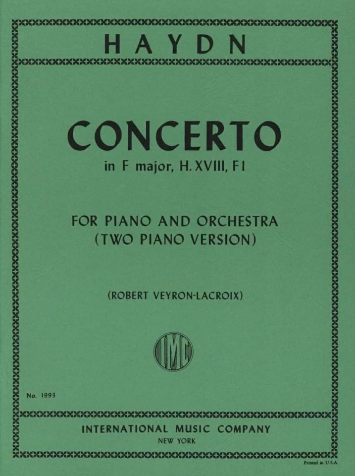 Concerto en Fa Majeur - 2 Pianos Joseph Haydn Partition Piano
