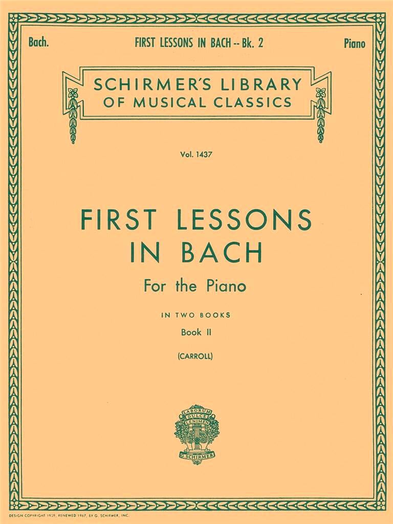 First Lessons In Bach Volume 2 BACH Partition Piano