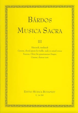 Musica sacra Volume 3 Lajos Bardos Partition Chœur