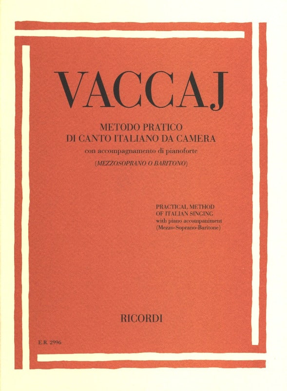Méthode Pratique de Chant Italien Mezzo-Soprano-Baryton