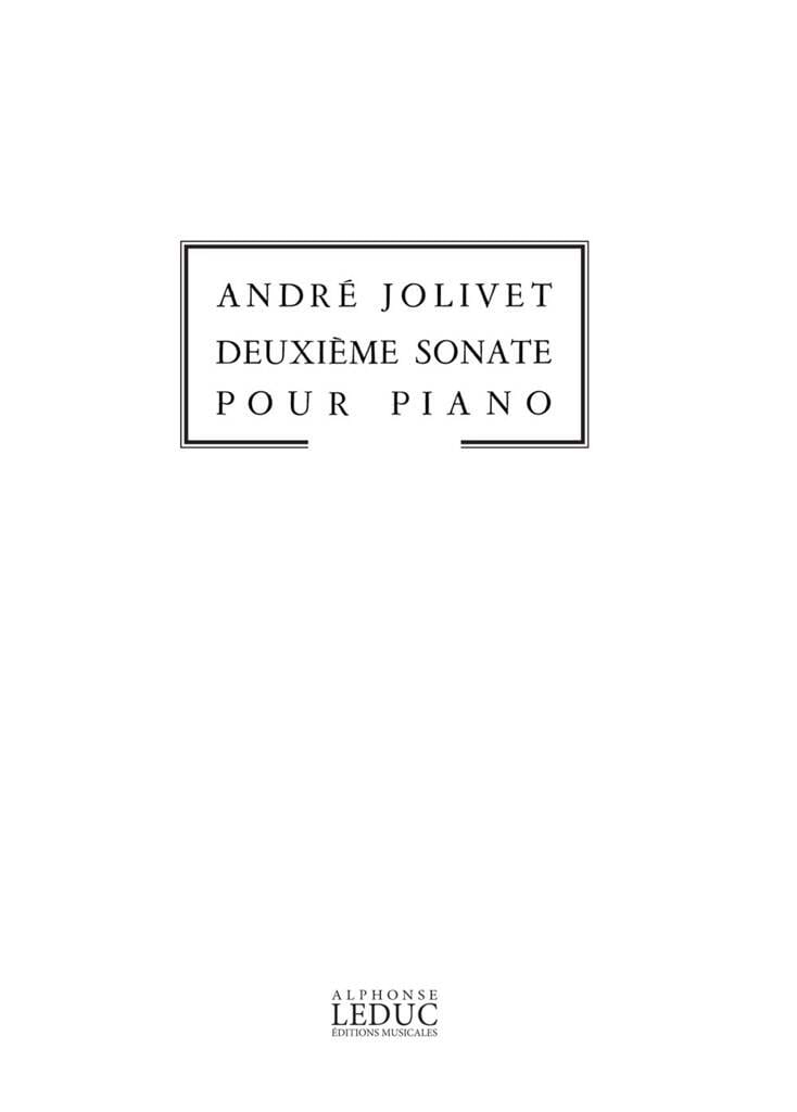 Sonate N°2 André Jolivet Partition Piano