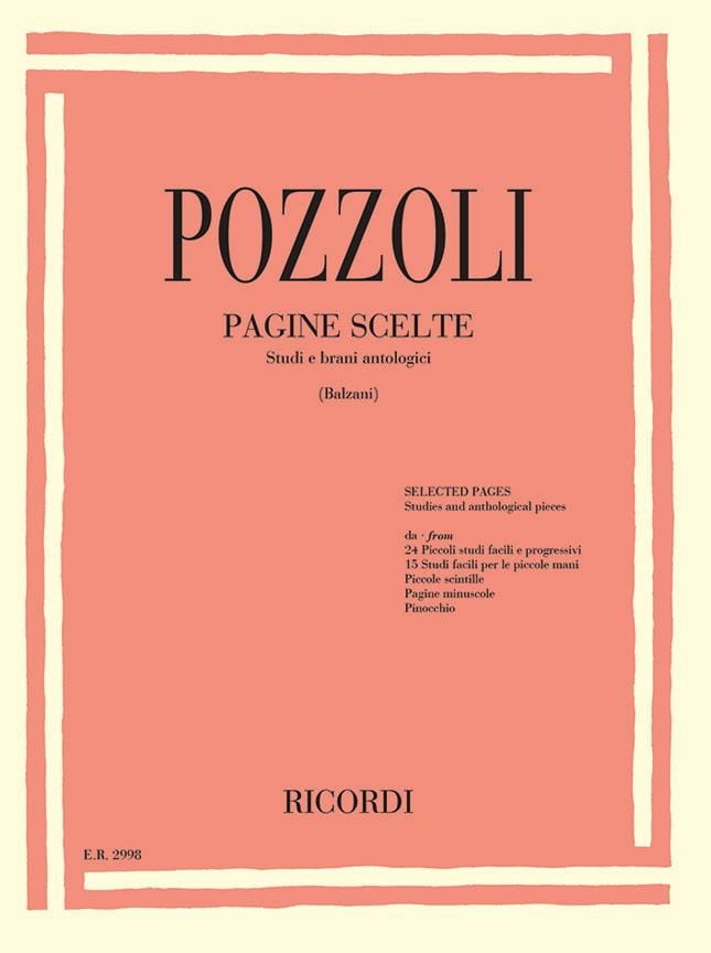 Pagine Scelte Ettore Pozzoli Partition Piano