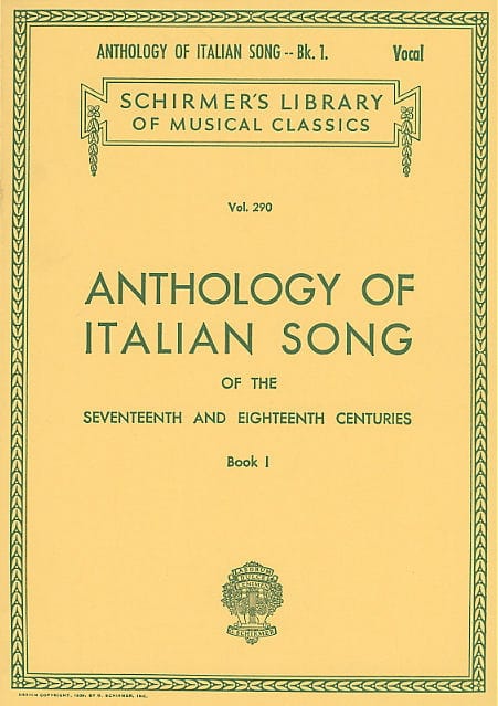Anthology Of Italian Song Volume 1 - Partition - Mélodies