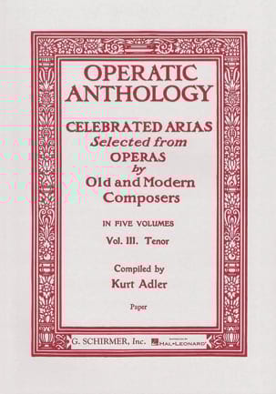 Operatic Anthology Volume 3 Tenor Partition Opéras