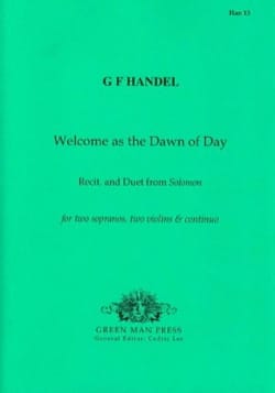 Welcome as the Dawn of day HAENDEL Partition Duos