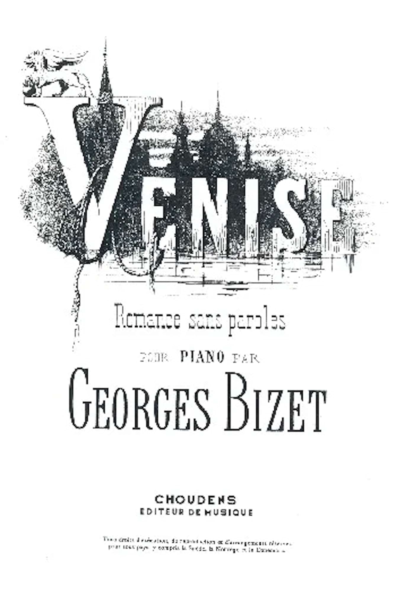 Venise BIZET Partition Piano