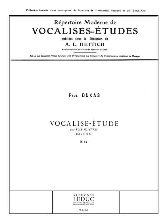 Vocalise Etudes N°14 DUKAS Partition Pédagogie