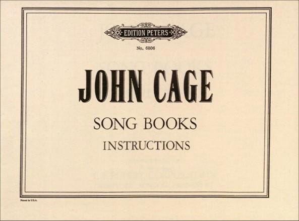 Song Books instructions CAGE Partition
