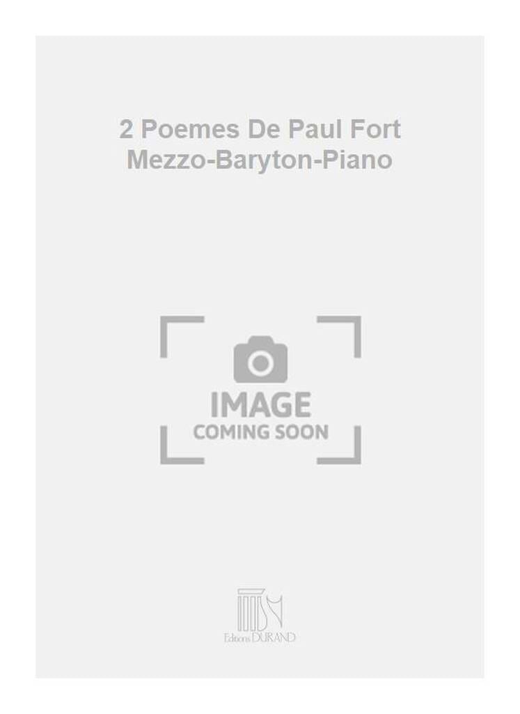 2 Poèmes de Paul Fort Pierre Vellones Partition Duos