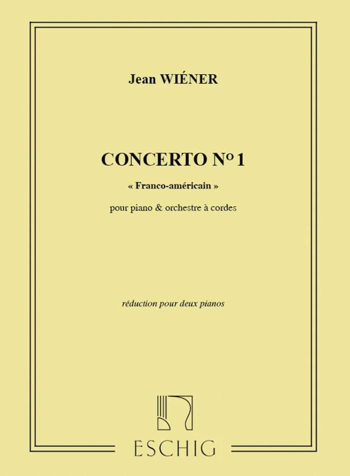 Concerto n° 1 Jean Wiener Partition Piano