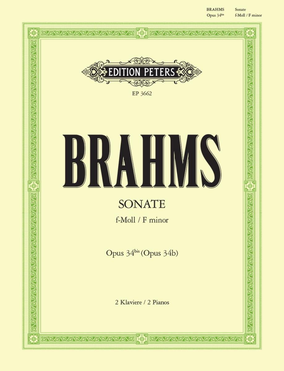 Sonate Opus 34 Bis. 2 Pianos BRAHMS Partition Piano