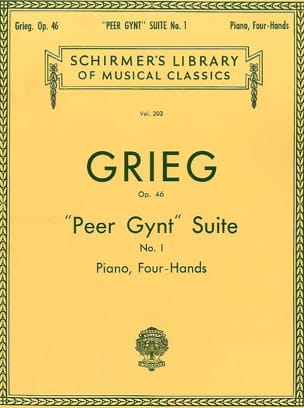 Peer Gynt Suite 1 Op. 46. 4 Mains GRIEG Partition Piano