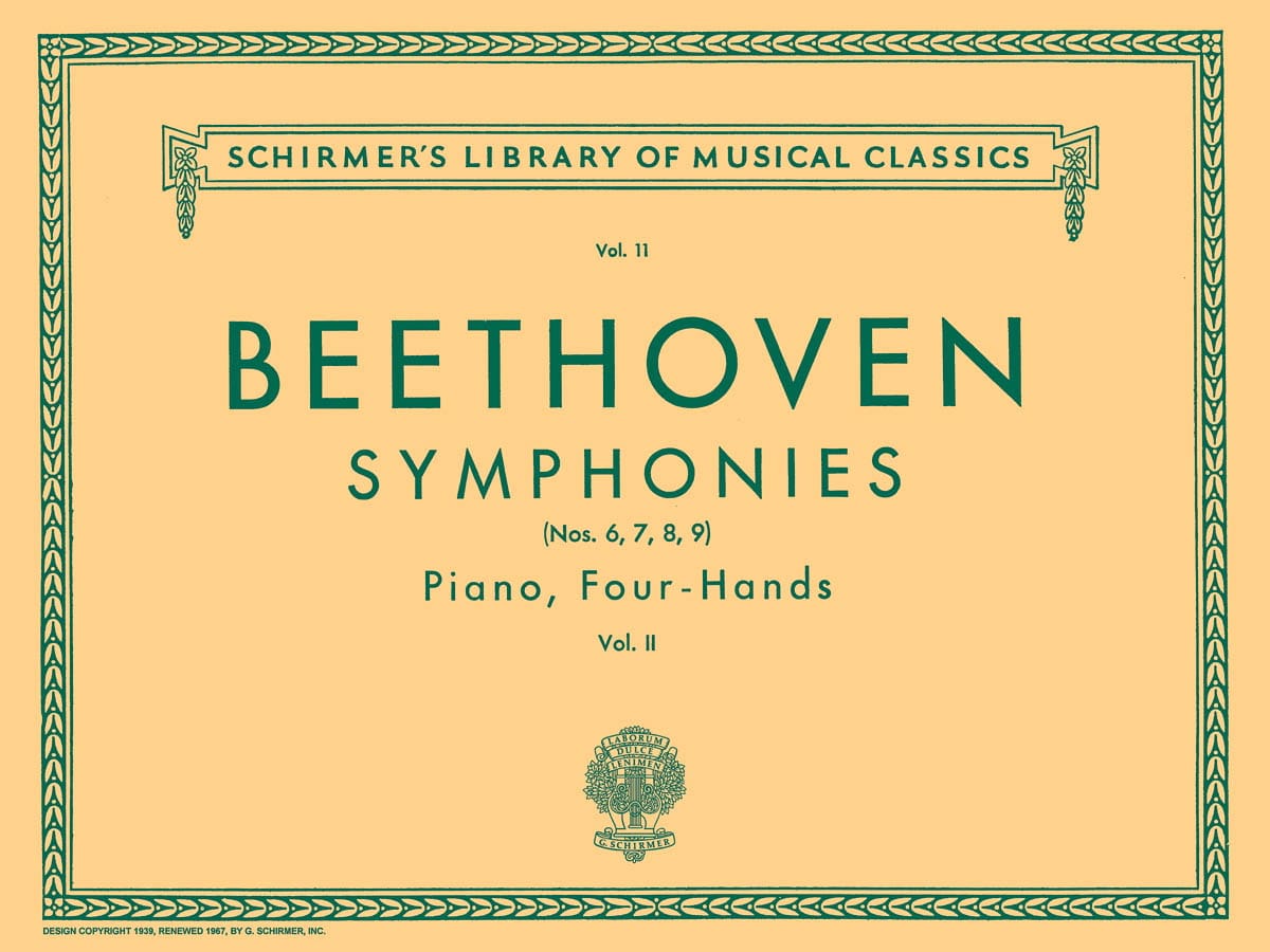 Symphonies 6 A 9 . Volume 2. 4 Mains - BEETHOVEN - Partition - Piano