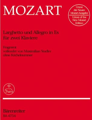 Larghetto et Allegro Mi Bémol Majeur. 2 Pianos MOZART Partition Piano