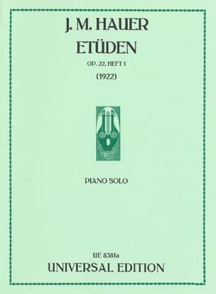 Etudes Op. 22 Volume 1 Josef Matthias Hauer Partition Piano