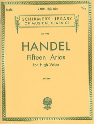 15 Arias. Voix Haute HAENDEL Partition Opéras