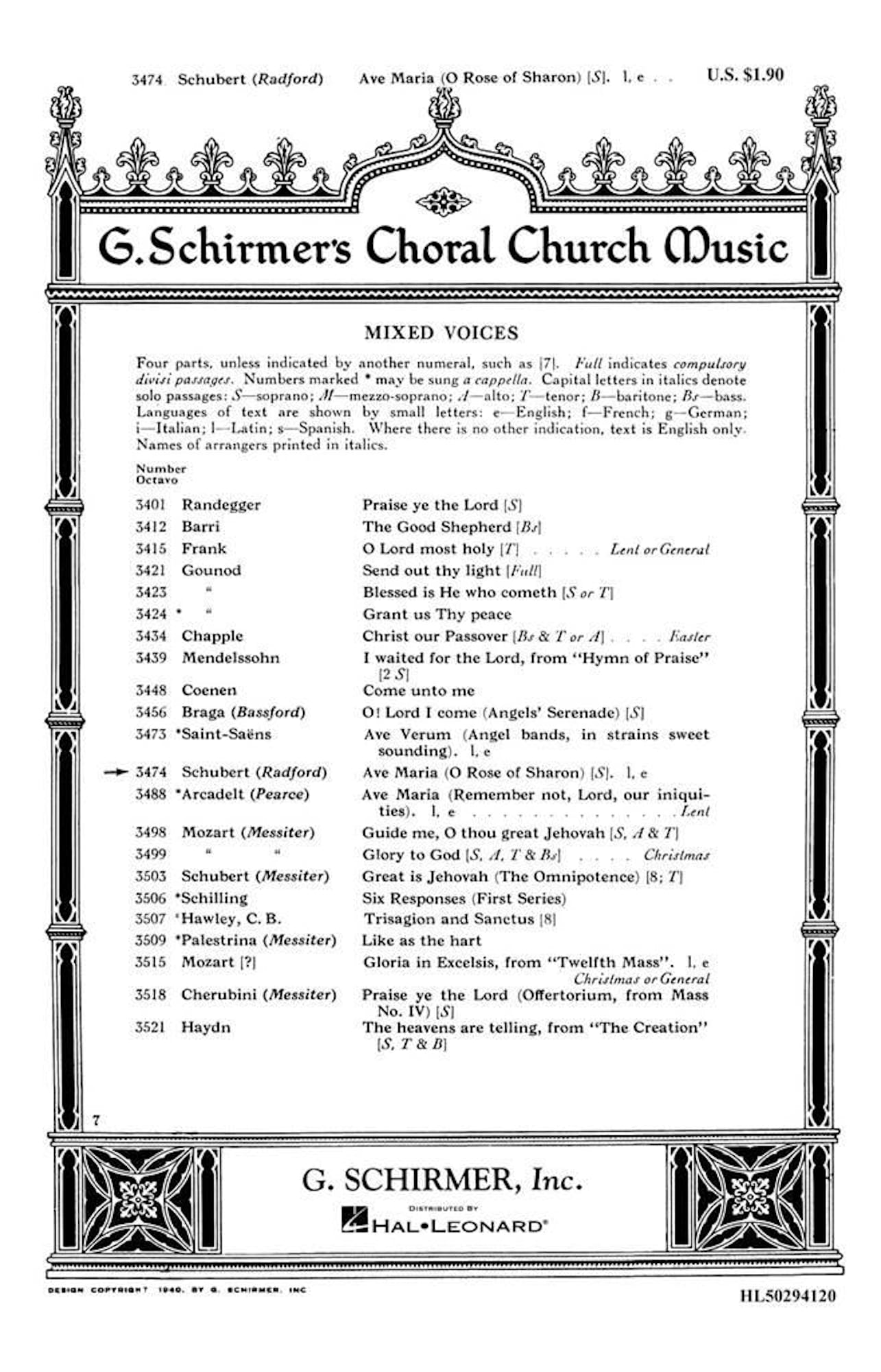 Ave Maria - SCHUBERT - Partition - Chœur
