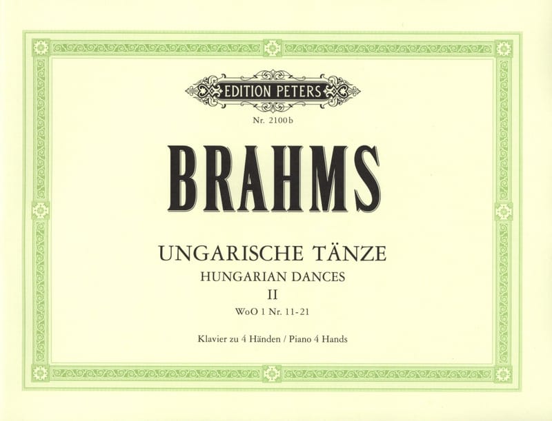 Danses Hongroises Volume 2. 4 Mains BRAHMS Partition Piano