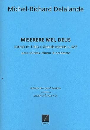 Miserere Mei, Deus. S 27 Michel-Richard de Lalande Partition Chœur